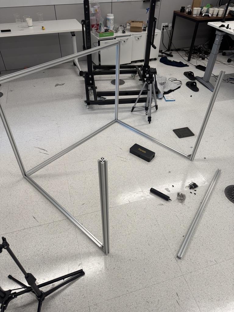 Frame bolted together with corner connectors